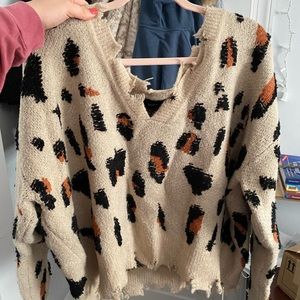 STORIA oversized leopard sweater